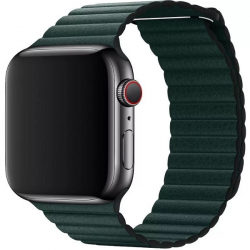 Ремешок кожаный для Apple Watch 42/44mm, DEVIA, темно-зеленый