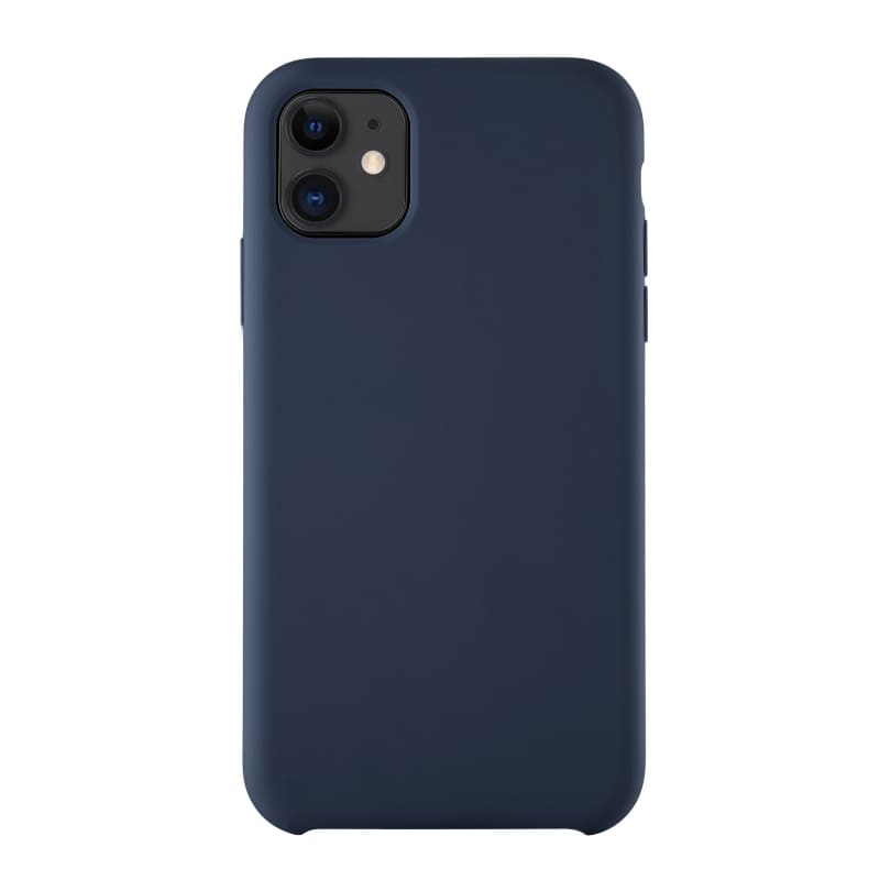 Чехол Silicone Case iPhone 12 темно-синий картинка 1