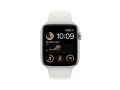 Apple Watch SE (2022) 44mm Корпус «серебро» спортивный ремешок белый слайд 3