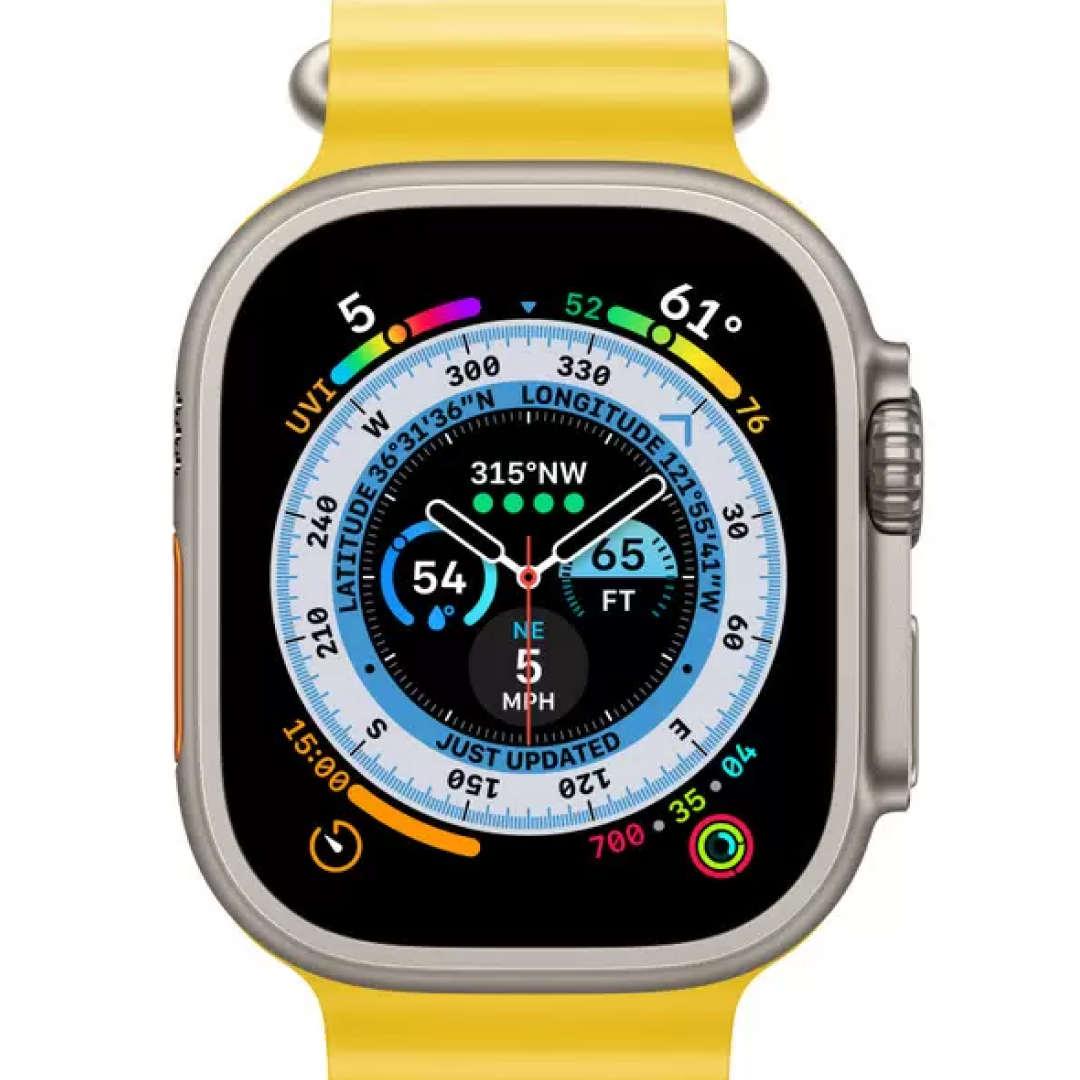 Apple Watch Ultra Titanium Case with Yellow Ocean Band картинка 4
