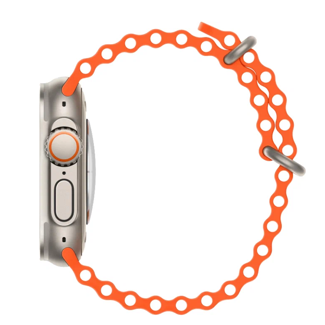 Apple Watch Ultra 2 Titanium Case with Orange Ocean Band картинка 5