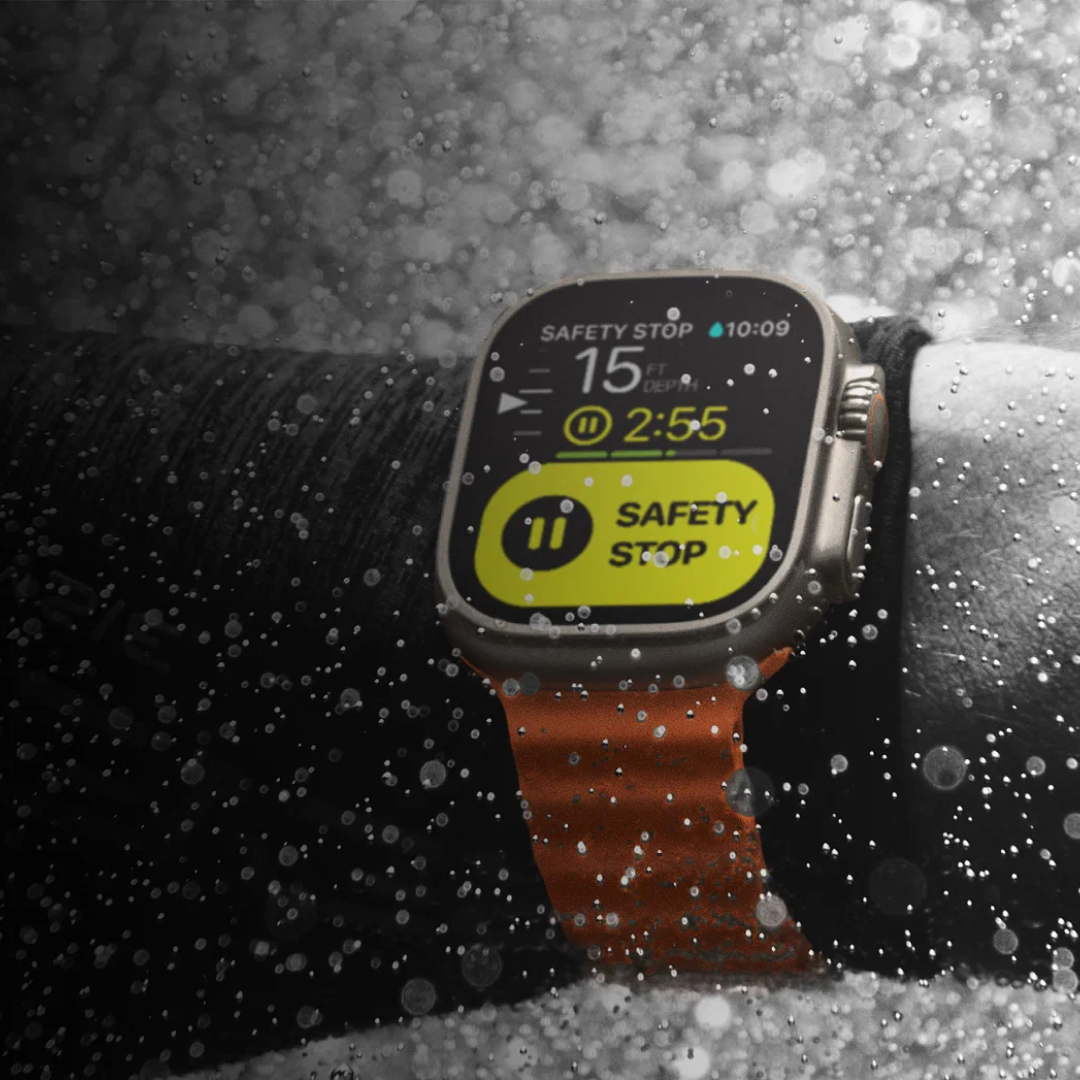 Apple Watch Ultra 2 Titanium Case with Orange Ocean Band картинка 8