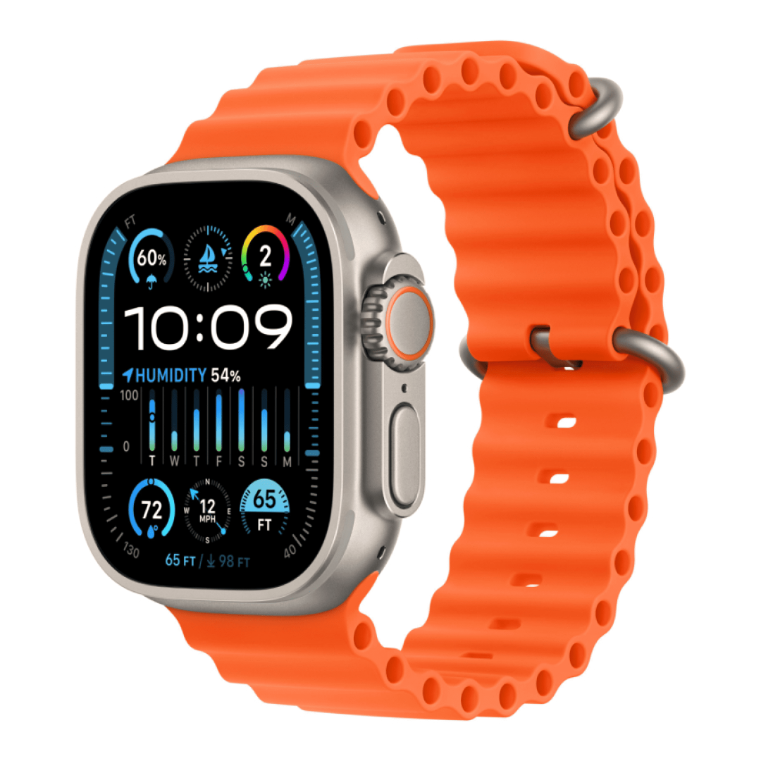 Apple Watch Ultra 2 Titanium Case with Orange Ocean Band картинка 1