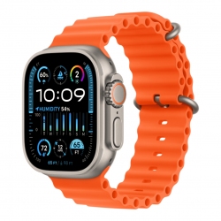 Apple Watch Ultra 2 Titanium Case with Orange Ocean Band