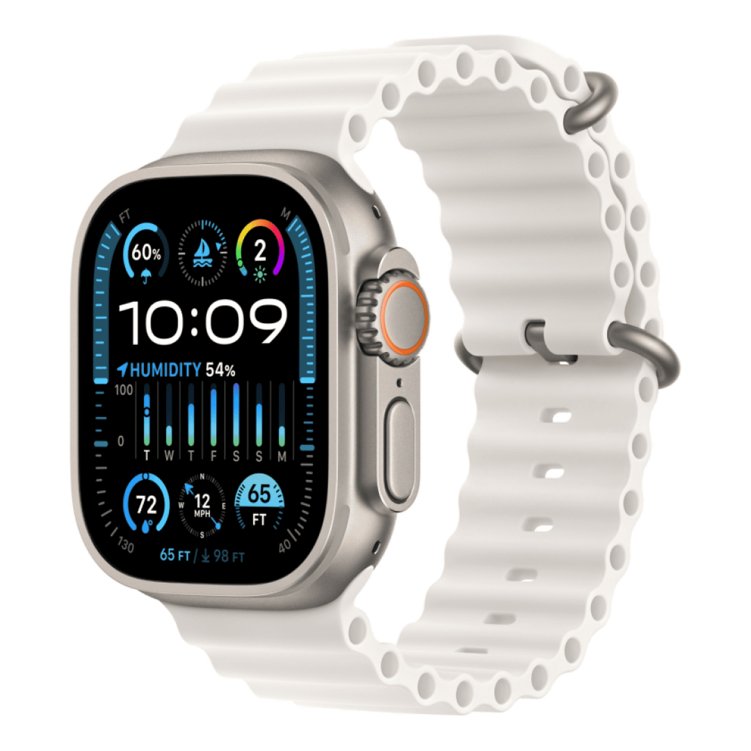 Apple Watch Ultra 2 Titanium Case with White Ocean Band картинка 1