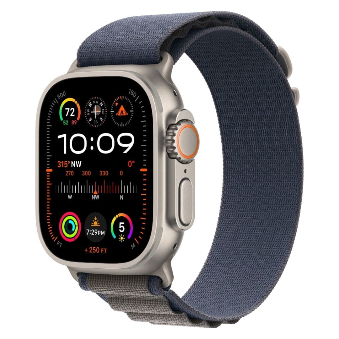 Apple Watch Ultra 2 Titanium Case with Blue Alpine Loop картинка 1
