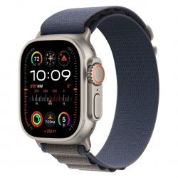 Apple Watch Ultra 2 Titanium Case with Blue Alpine Loop