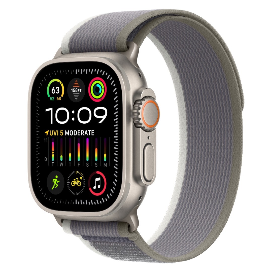 Apple Watch Ultra 2 Titanium Case with Green/Gray Trail Loop картинка 1