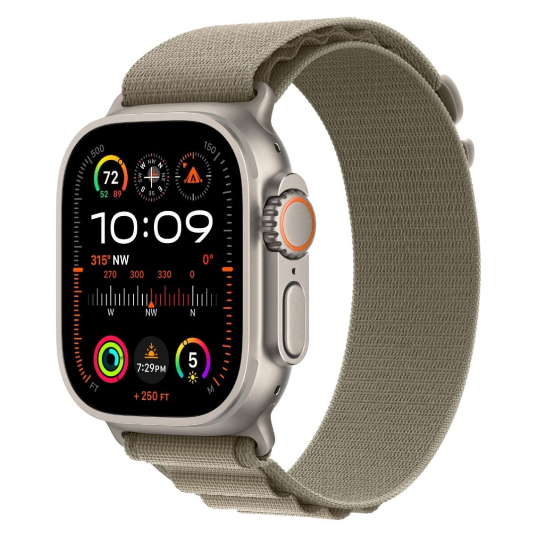 Apple Watch Ultra 2 Titanium Case with Olive Alpine Loop картинка 1