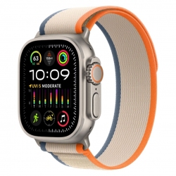 Apple Watch Ultra 2 Titanium Case with Orange/Beige Trail Loop