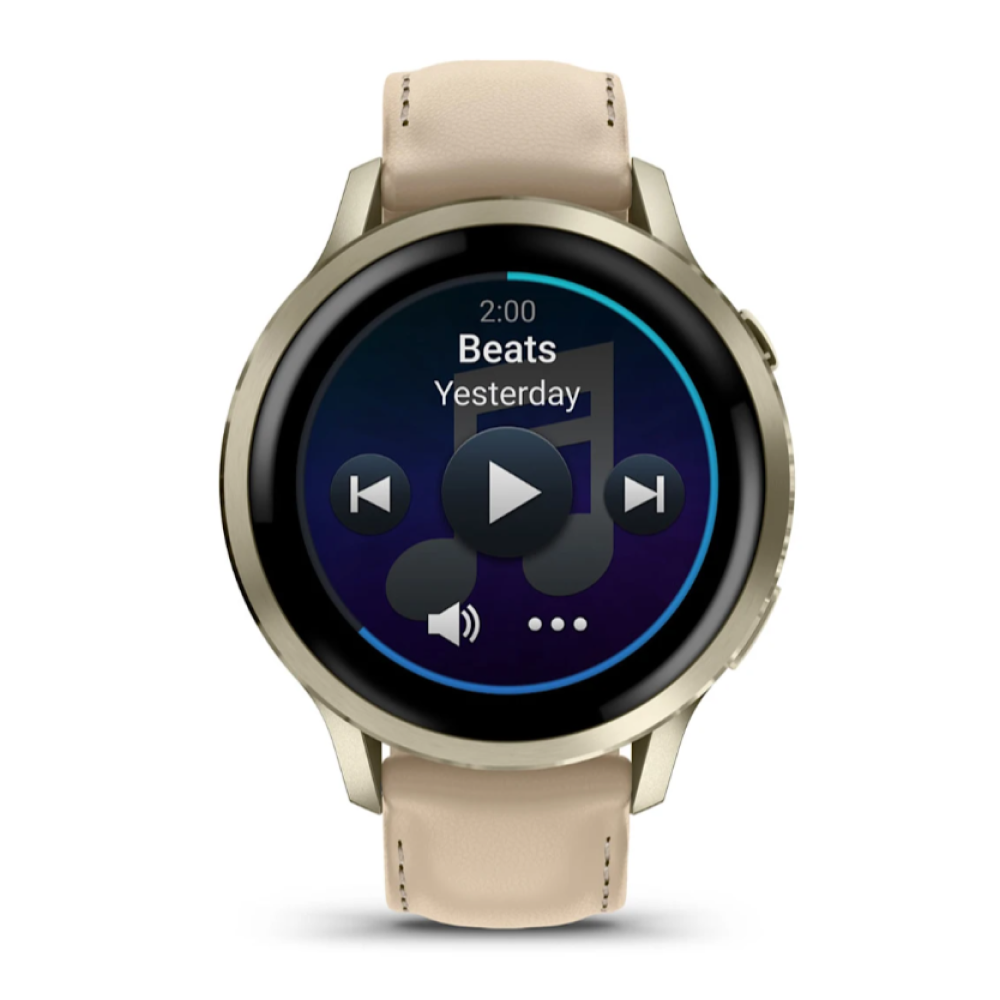 Часы Garmin Venu 4 41mm Lunar Gold / Bone Silicone / Light Sand Leather картинка 2