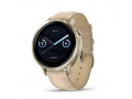 Часы Garmin Venu 4 41mm Lunar Gold / Bone Silicone / Light Sand Leather слайд 1