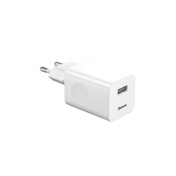 Адаптер питания USB Quick Charger 3.0A, белый, Baseus картинка 1