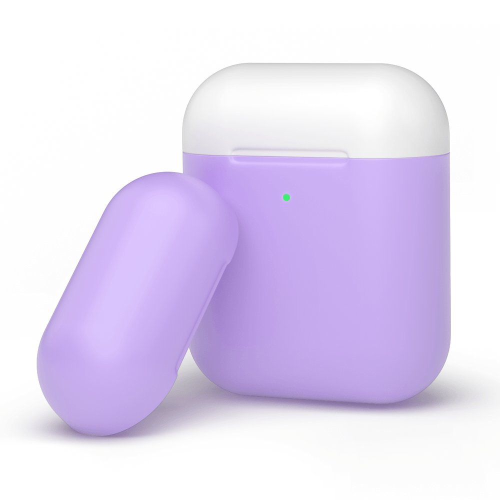 Силиконовый чехол для AirPods, двухцветный (лавандовый/белый), Deppa картинка 1