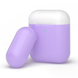 Силиконовый чехол для AirPods, двухцветный (лавандовый/белый), Deppa