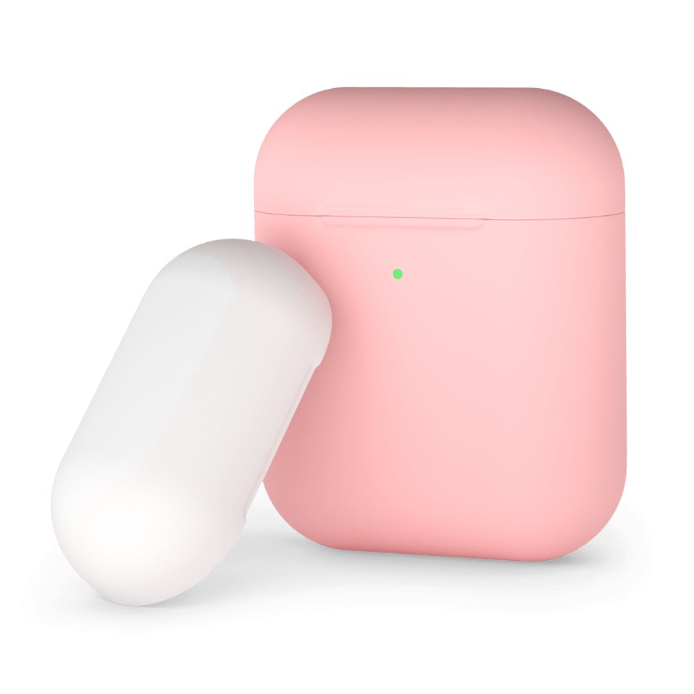 Силиконовый чехол для AirPods, двухцветный (розовый/белый), Deppa картинка 1