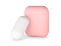 Силиконовый чехол для AirPods, двухцветный (розовый/белый), Deppa слайд 1
