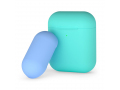 Силиконовый чехол для AirPods, двухцветный (мятный/голубой), Deppa слайд 1