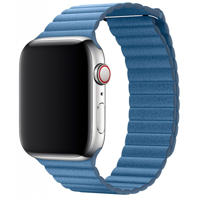 Ремешок кожаный для Apple Watch 42/44mm, DEVIA, синий картинка 1
