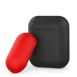 Силиконовый чехол для AirPods, двухцветный (черный/красный), Deppa картинка 1