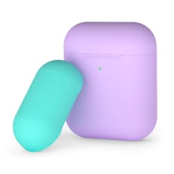 Силиконовый чехол для AirPods, двухцветный (лавандовый/мятный), Deppa картинка 1