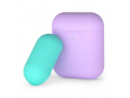 Силиконовый чехол для AirPods, двухцветный (лавандовый/мятный), Deppa слайд 1