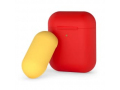 Силиконовый чехол для AirPods, двухцветный (красный/желтый), Deppa слайд 1