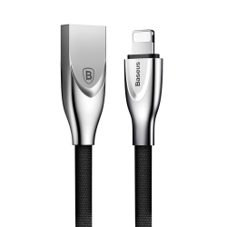 Кабель Lightning/USB, 1м, Zinc alloy, черный/серебро, Baseus