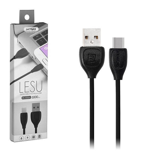 Кабель Micro-USB/USB, 1м, черный, Lesu RC-050m, Remax картинка 1