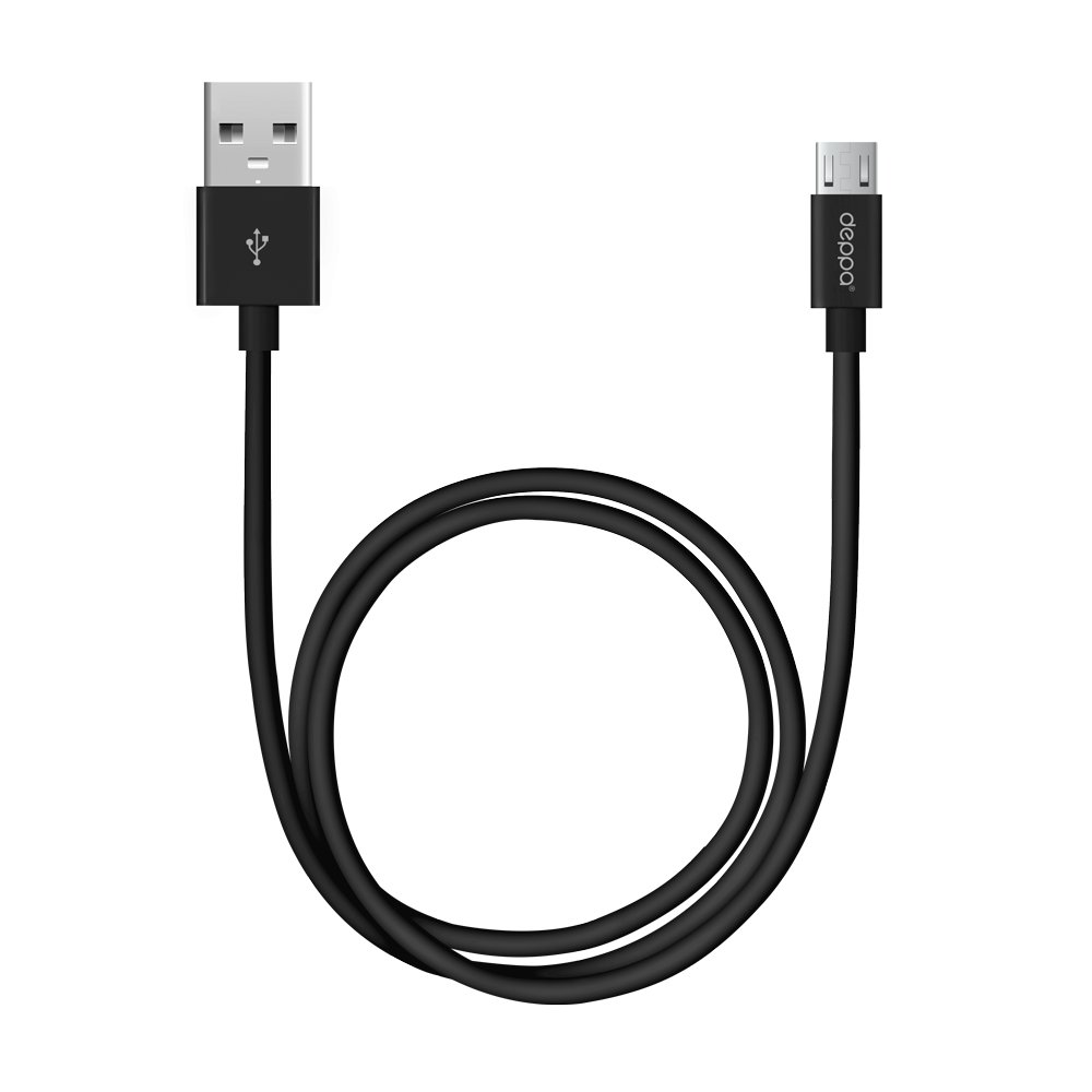 Кабель Micro-USB/USB, 1.2м, черный, Deppa картинка 1