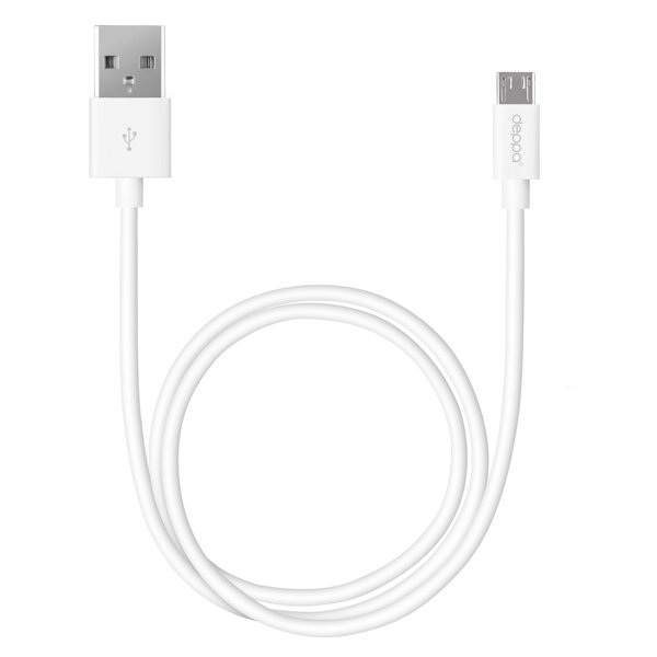 Кабель Micro-USB/USB, 1.2м, белый, Deppa картинка 1