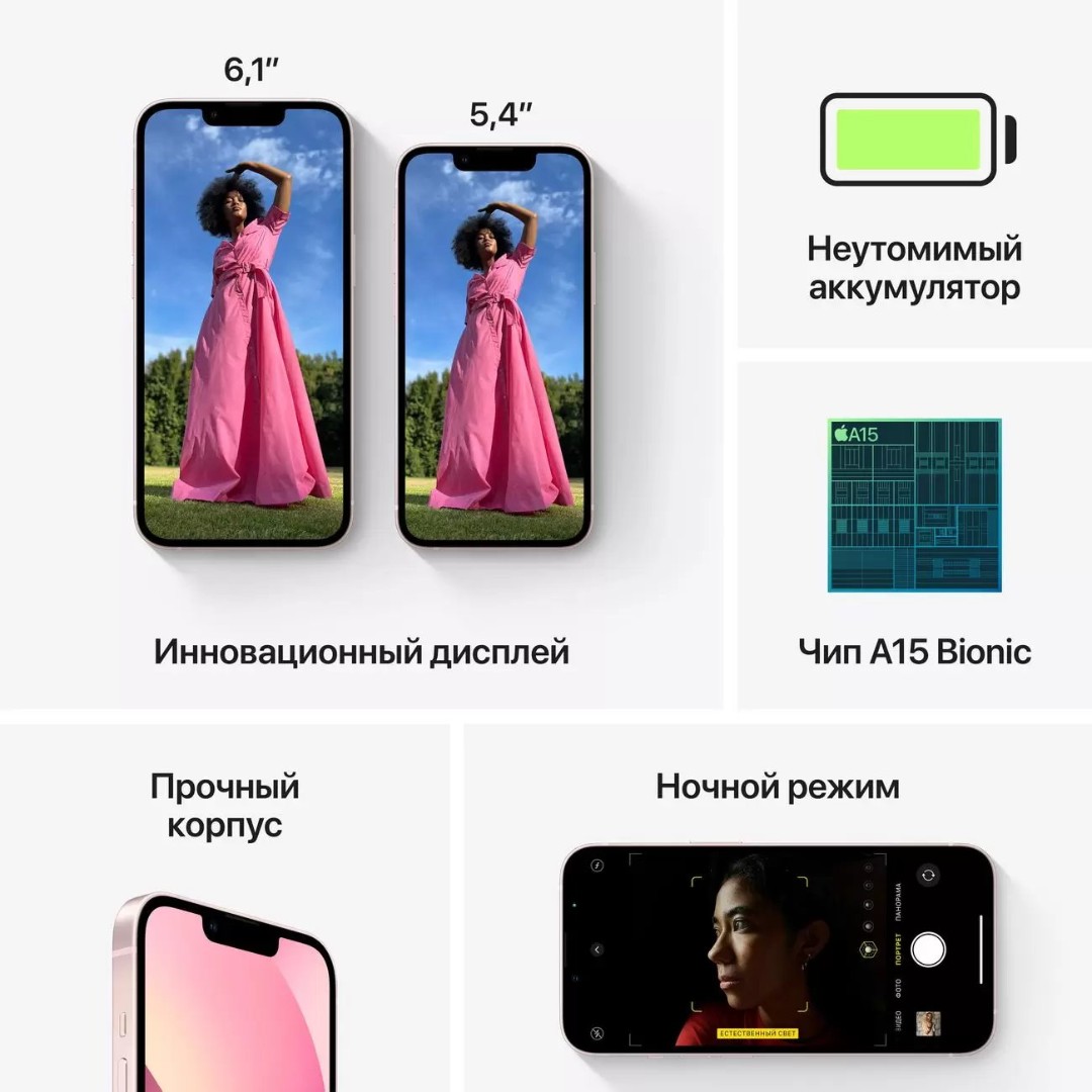 iPhone 13 Mini 128Gb Розовый картинка 6