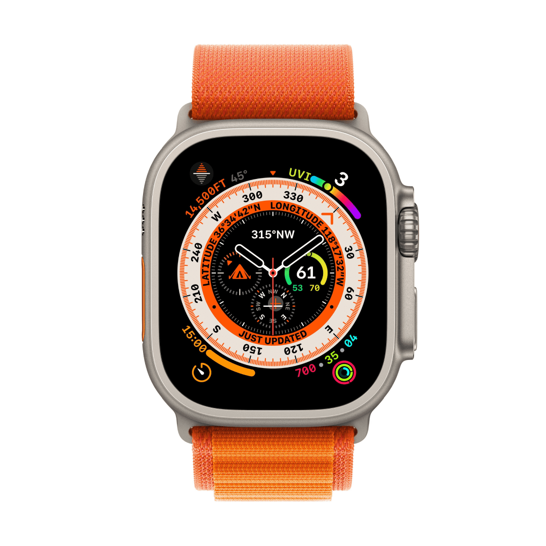 Apple Watch Ultra Titanium Case with Orange Alpine Loop картинка 4