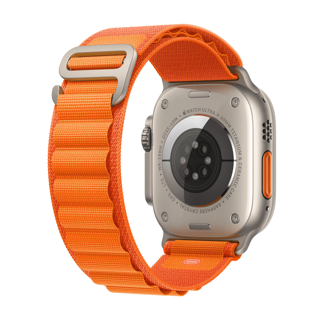 Apple Watch Ultra Titanium Case with Orange Alpine Loop картинка 5