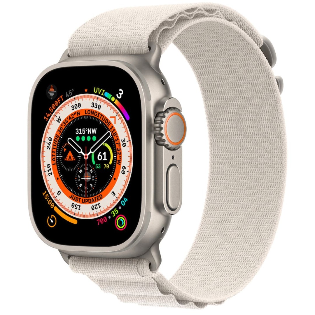 Apple Watch Ultra Titanium Case with Starlight Alpine Loop картинка 1