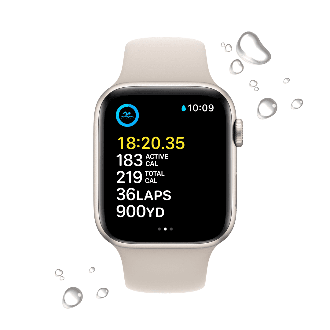 Apple Watch SE (2022) 40mm Корпус «Сияющая звезда» спортивный ремешок бузина картинка 4