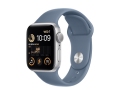 Apple Watch SE (2022) 44mm Корпус «серебро» спортивный ремешок сланцево синий слайд 1