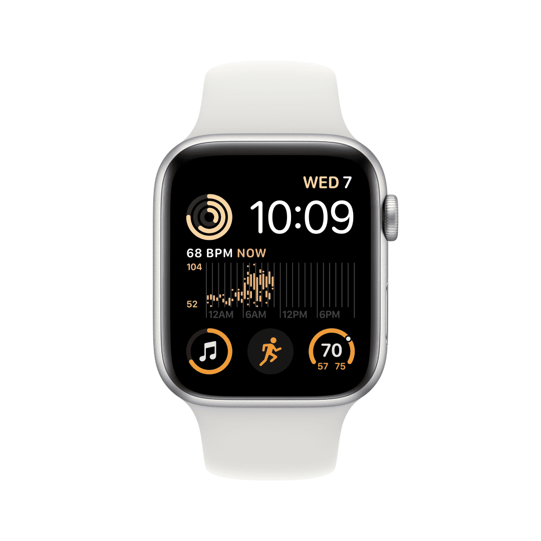 Apple Watch SE (2022) 44mm Корпус «серебро» спортивный ремешок агава картинка 3