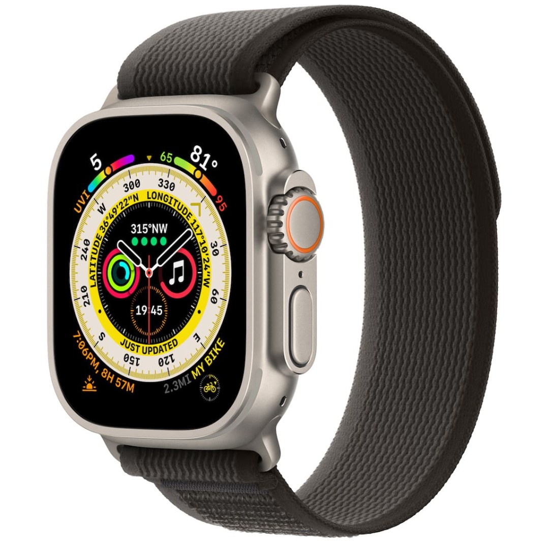 Apple Watch Ultra Titanium Case with Black/Gray Trail Loop картинка 1