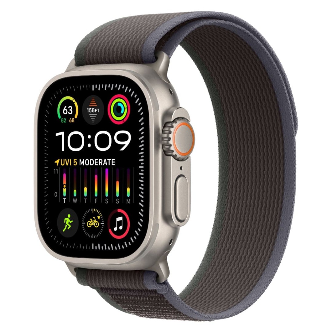 Apple Watch Ultra 2 Titanium Case with Blue/Black Trail Loop картинка 1