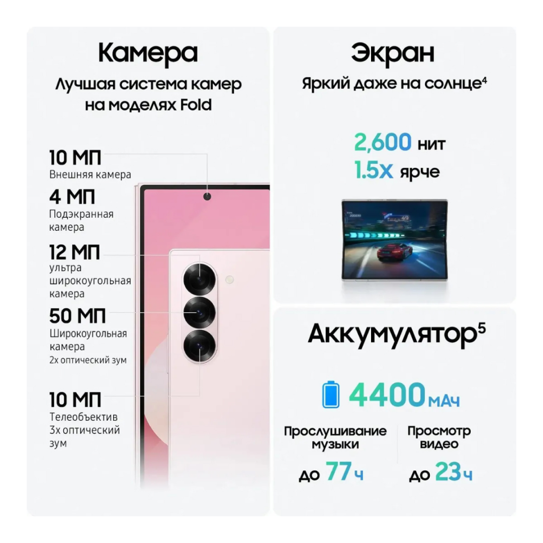 Samsung Galaxy Z Fold 6 12/256GB 5G Розовый картинка 7