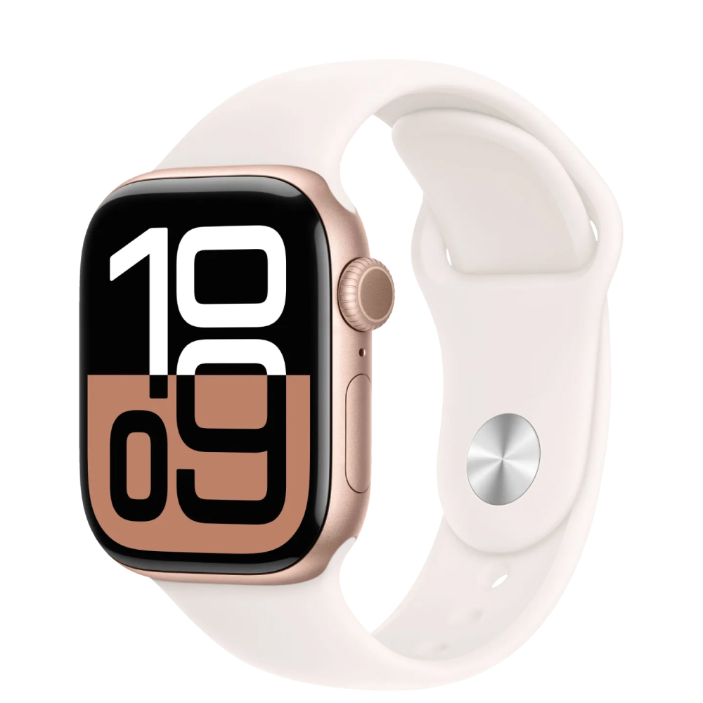 Apple Watch Series 10 42mm Rose Gold Aluminum Case with Light Blush Sport Band картинка 1