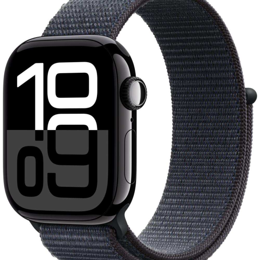 Apple Watch Series 10 46mm Jet Black Aluminum Case with Black Sport Band картинка 1