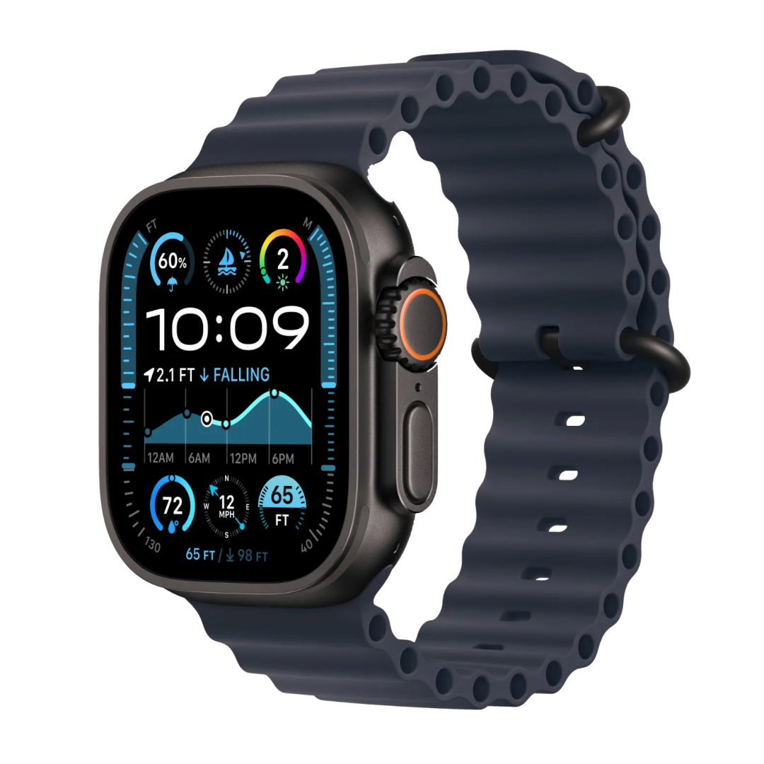 Apple Watch Ultra 2 Black Titanium Case with Navy Ocean Band картинка 1