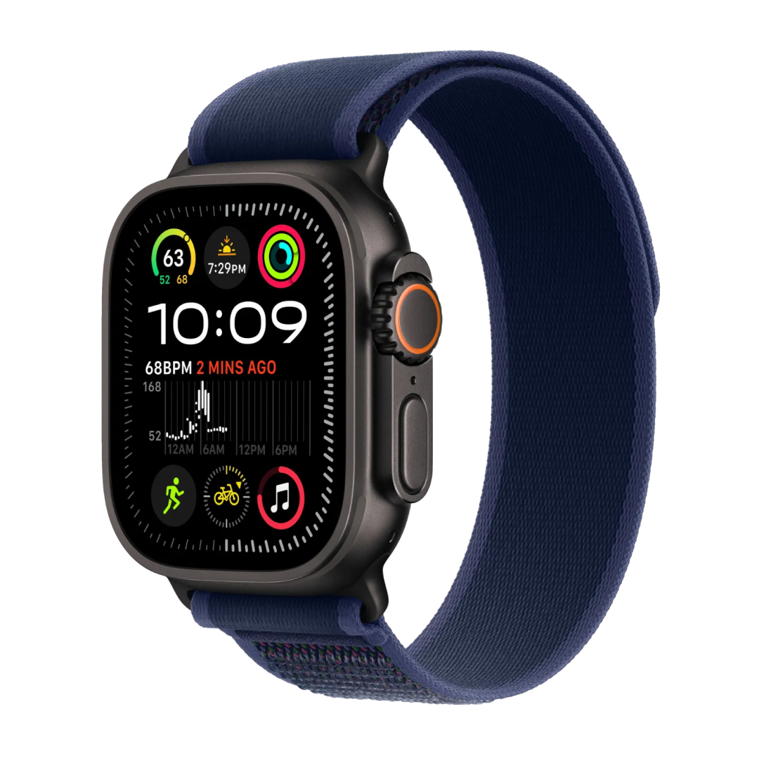 Apple Watch Ultra 2 Black Titanium Case with Blue Trail Loop size M/L картинка 1