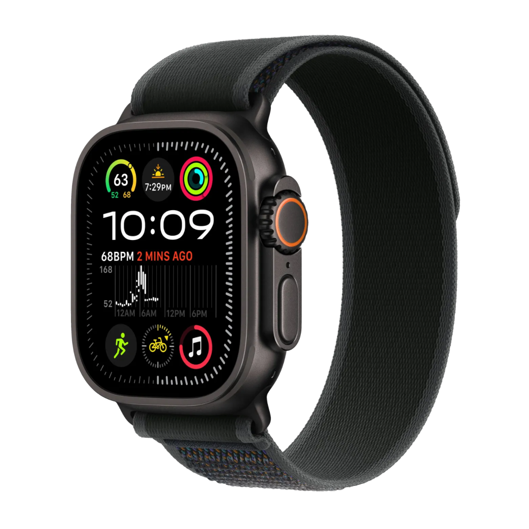 Apple Watch Ultra 2 Black Titanium Case with Black Trail Loop size M/L картинка 1