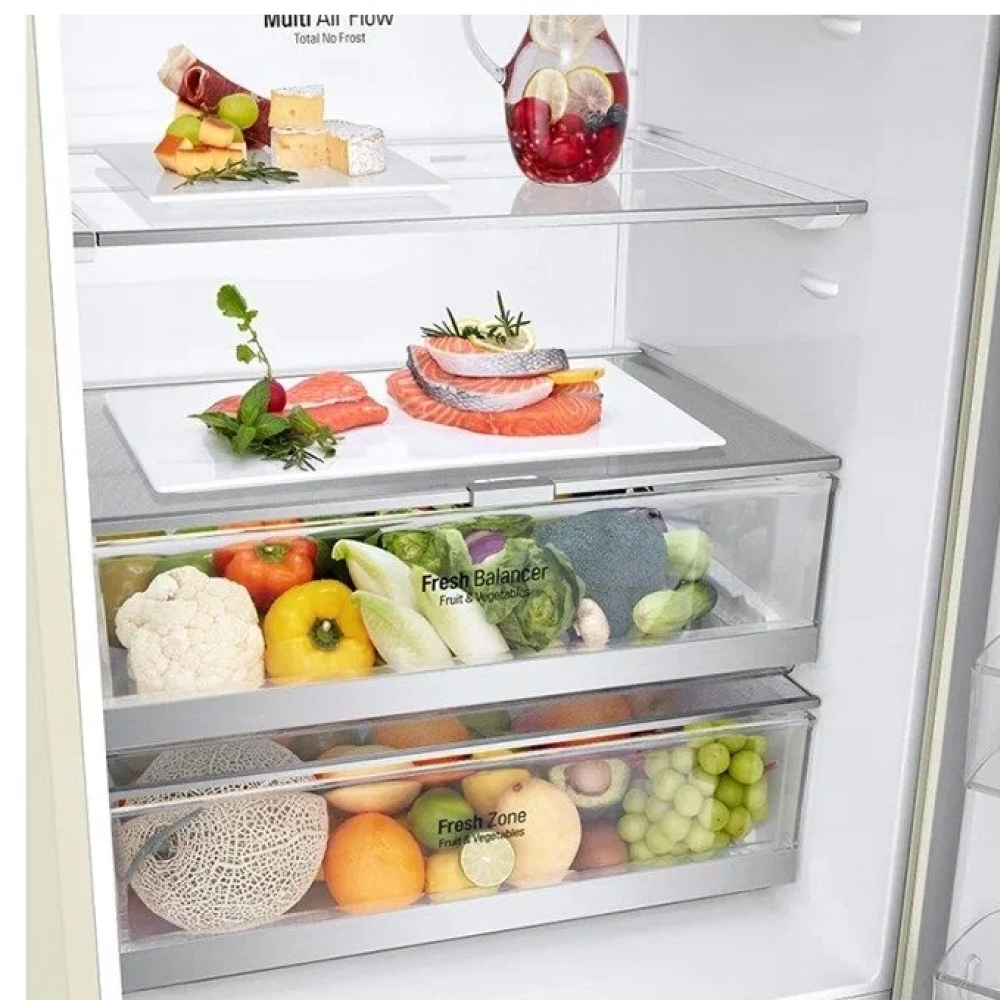 Холодильник LG GN-H702HEHL бежевый двухкамерный картинка 3
