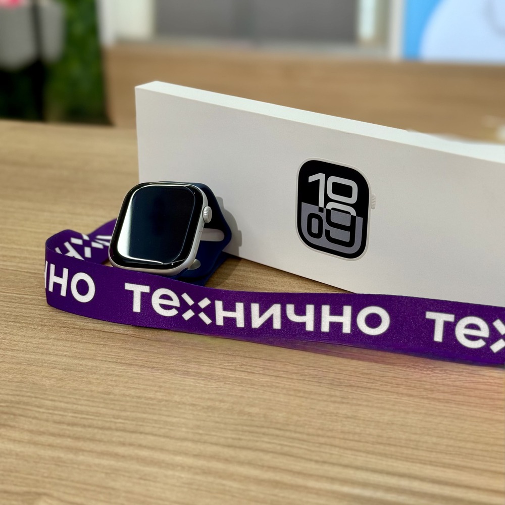 Apple Watch Series 10 46mm Silver Aluminum Denim Sport Band (M/L) картинка 7