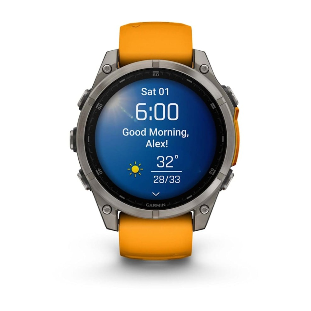 Часы Garmin FENIX 8 47mm Amoled Sapphire Titanium with Spark Orange/Grapphite Silicone Band картинка 6