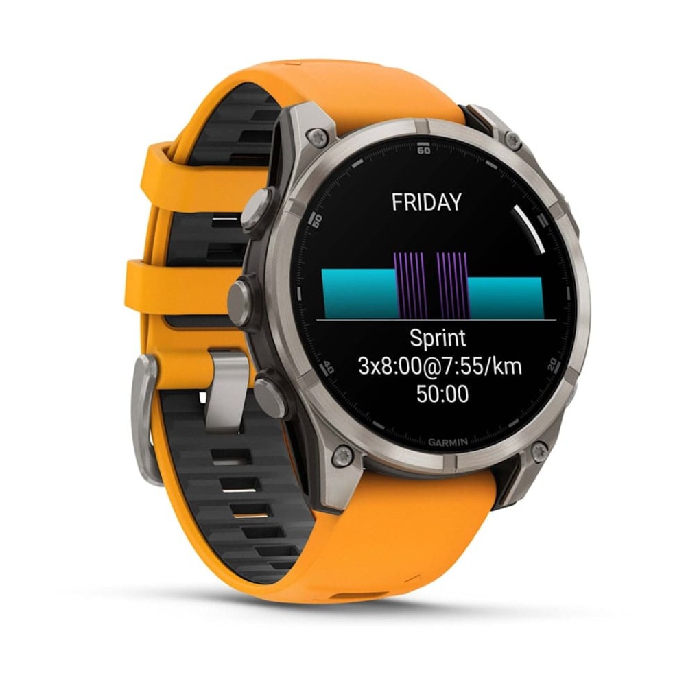 Часы Garmin FENIX 8 47mm Amoled Sapphire Titanium with Spark Orange/Grapphite Silicone Band картинка 7